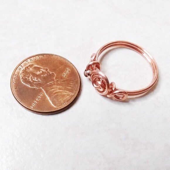 Handmade! Unique + Eclectic ~ Copper Wire Wrapped Ring - Sz 6! No Two Are Alike! - Picture 3 of 7